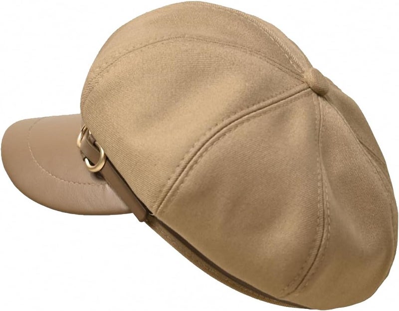FJQZWTK Womens Newsboy Cap Fashion PU Leather Cabbie Painter Hat Beret Cap - Image 2
